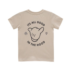 ITS ALL GOOD BOYS SMALL PRINT TEE BEIGE
